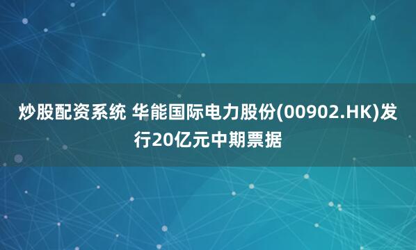 炒股配资系统 华能国际电力股份(00902.HK)发行20亿元中期票据